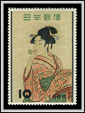 Young Lady Blowing on a Poppin Kitagawa Utamaro