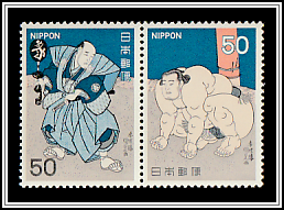 Referee Shonosuke and Champion Ōnomatsu, Utagawa Kunisada