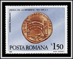 Trajan's Bridge on Coin