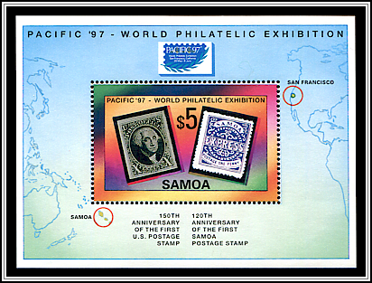 Samoa Stamp #1, USA Stamp #2