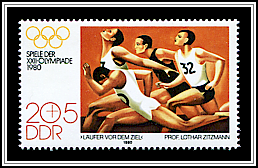 Runner in front at the Finish