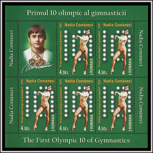 Nadia Comăneci (Miniature Sheet Type I)