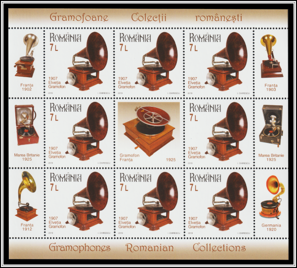 1907 Swiss Gramophone (Mini-sheet Type II)