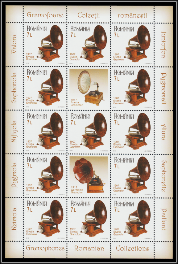 1907 Swiss Gramophone (Mini-sheet Type I)