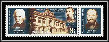 University Building. Gheorghe Asachi, Ștefan Micle Label