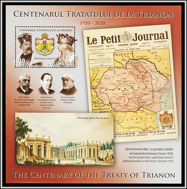 King Ferdinant & Queen Marie, Trianon Palace, Map of Romania