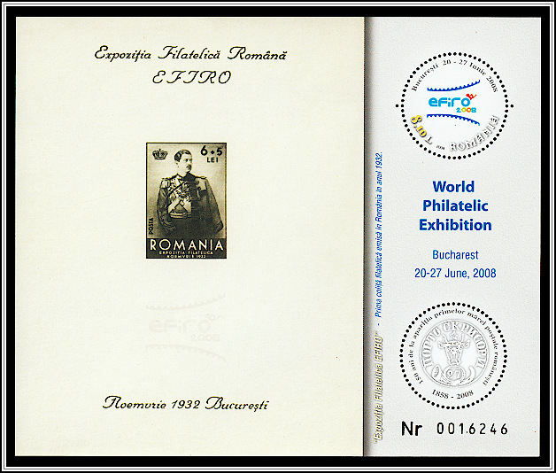King Carol II EFIRO Souvenir Sheet of 1932