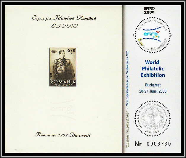 King Carol II EFIRO Souvenir Sheet of 1932