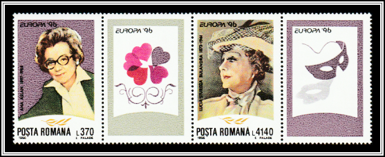 Strip of 2 Stamps and 2 Labels (Type I)