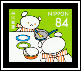 Shirukuma-chan & Mother with Plates, Bowls, and Pan