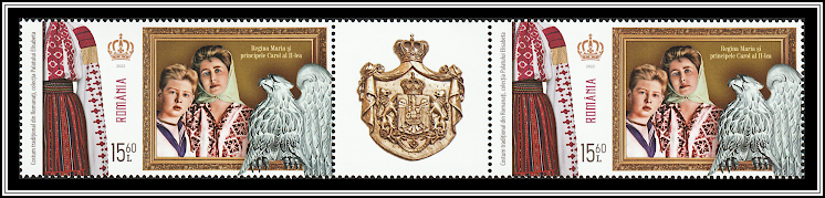 Queen Marie in Clothing from Romanați, Prince Carol II - Gutter Pair Type I