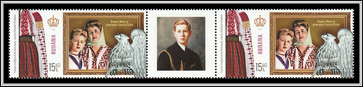 Queen Marie in Clothing from Romanați, Prince Carol II - Gutter Pair Type II