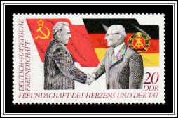 Leonid Brezhnev and Erich Honecker