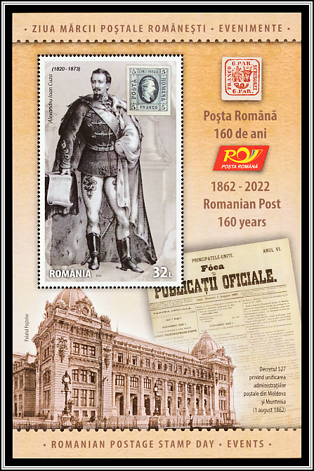 Alexandru Ioan Cuza and Stamp of 1862