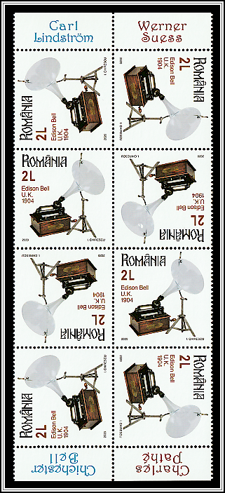 Edison Bell, UK 1904 Tête-bêche Block