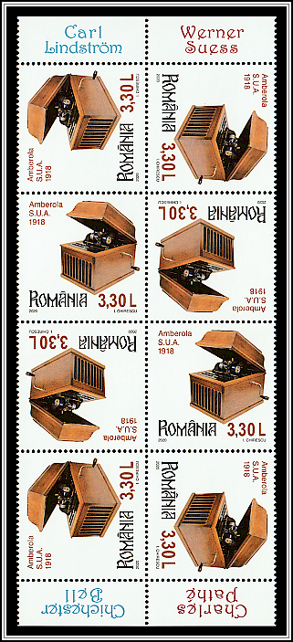 Amberola, USA 1918 Tête-bêche Block