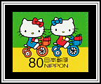 Hello Kitty and Mimmy on Tricycles