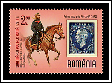 Stamp of 1872 and Chromolithograph of King Carol I