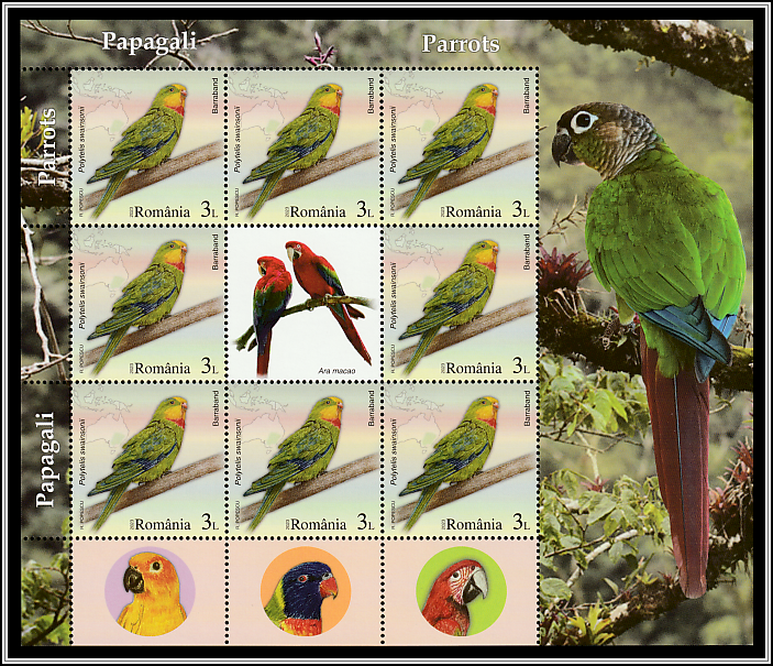 Superb Parrot (Polytelis swainsonii) - Mini-sheet Type II