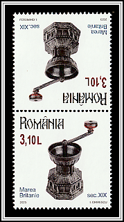 Tête-bêche pair, top edges adjacent