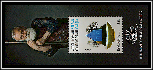 White Sky (stamp), Self-portrait (background)