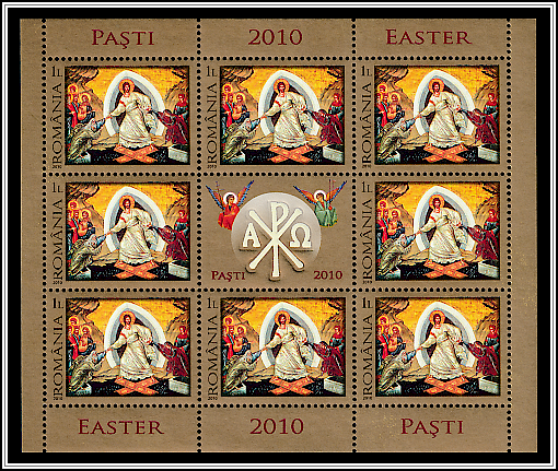 Resurrection of Christ - 20th Century Icon (Embossed Label)