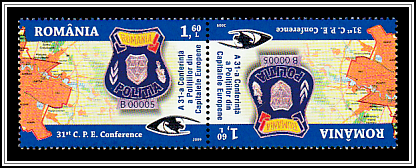 Romanian State Police Emblem Tête-bêche Pair