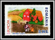 Refugees in Front of a House
