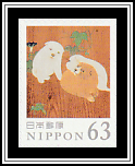 Morning Glories & Dogs on a Cedar Door (part) Maruyama Ōkyo