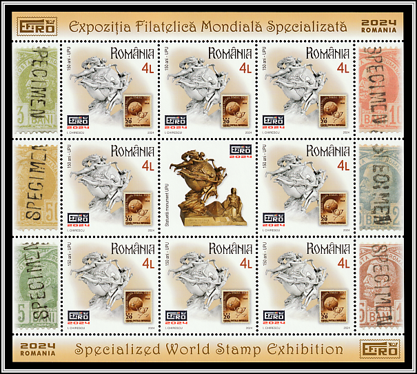 UPU Statue and 1949 Romania Stamp