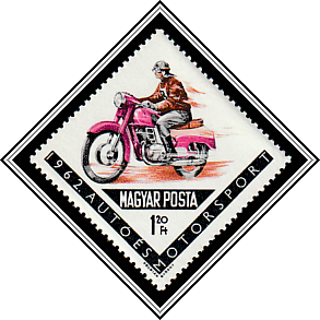 Motorcycle Rider on a Pannonia Motorcycle