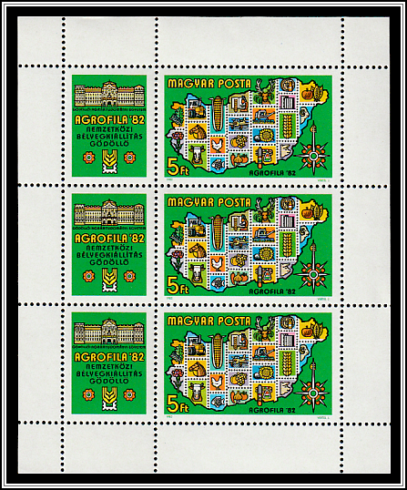 Map of Hungary with Agricultural Products, Compass Rose, Hungarian University of Agriculture
