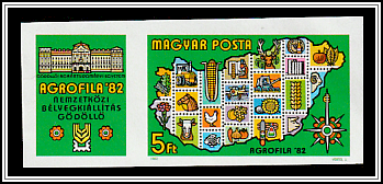Map of Hungary with Agricultural Products, Compass Rose, Hungarian University of Agriculture