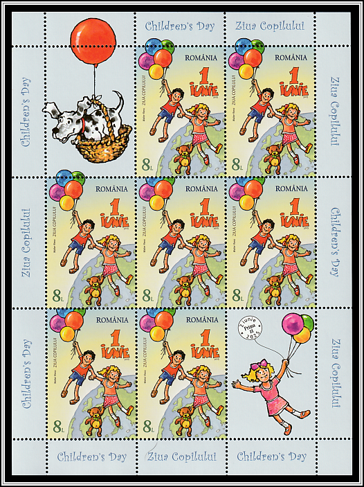 Children with Balloons and a Teddy Bear
