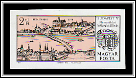 Historical Copperplate Engraving Buda and Pest Around 1770, City Coat of Arms