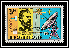 Alexander Graham Bell, Telephone, Molniya Satellite, and Ground Station