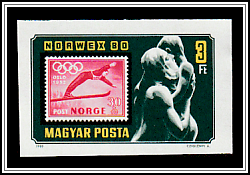 Norwegian Stamp of 1952, <i>Mother and Child</i> by Gustav Vigeland
