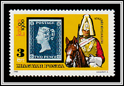 Great Britain Stamp from 1840, Mounted Member of the Royal Guard