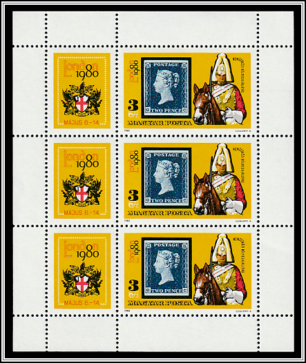 Great Britain Stamp from 1840, Mounted Member of the Royal Guard