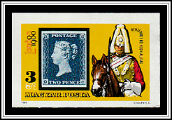 Great Britain Stamp from 1840, Mounted Member of the Royal Guard