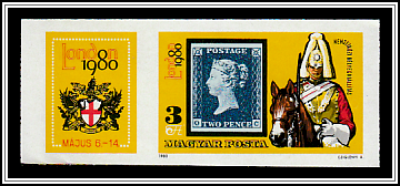 Great Britain Stamp from 1840, Mounted Member of the Royal Guard