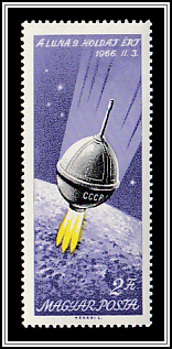 Luna 9 in Flight to the Moon