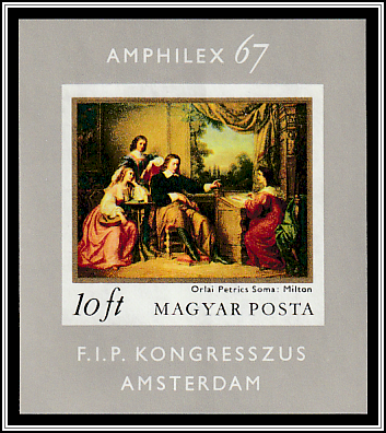 Milton Dictates <i>Paradise Lost</i> to His Daughters; Painting by Soma Orlai Petrics