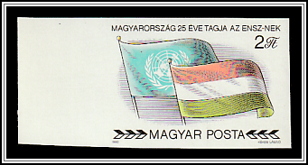Flags of UN and Hungary