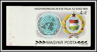 Coats of Arms of UN and Hungary